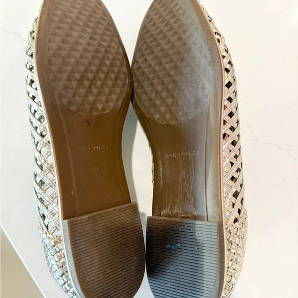 Aerosoles Nagle Gold Woven Loafers 10 - Picture 7 of 7